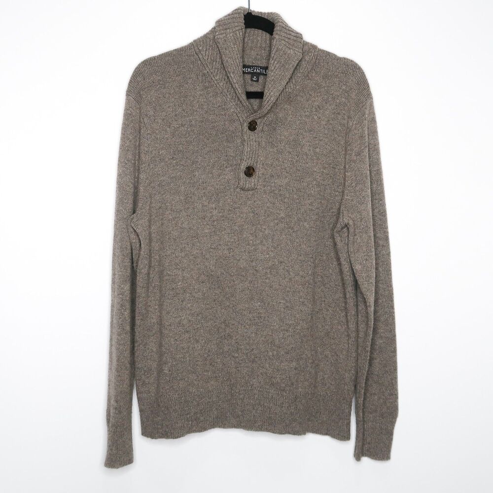 J.Crew Mercantile‎ Mens Sweater Medium Brown Lambs Wool Academia Preppy